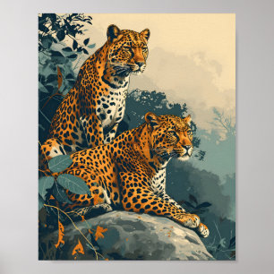 Leopard Dschungel: Vintage Poster