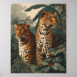 Leopard Dschungel: Vintage Poster