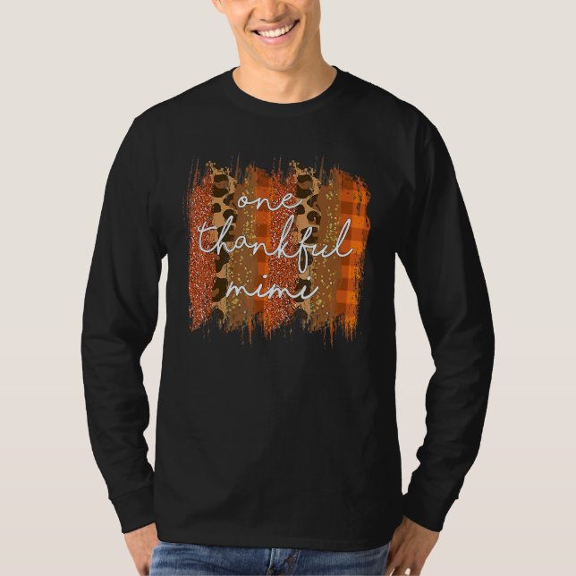 Leopard Eins dankbar Mimi gesegnet Mimi fällt Dank T-Shirt (Vorderseite)