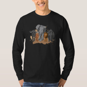 Leopard Elephant Lion Rhino African Wildlife T-Shirt