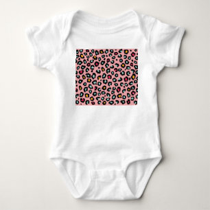 Leopard Exotic: farbenfroher Nahtloser Spaß. Baby Strampler