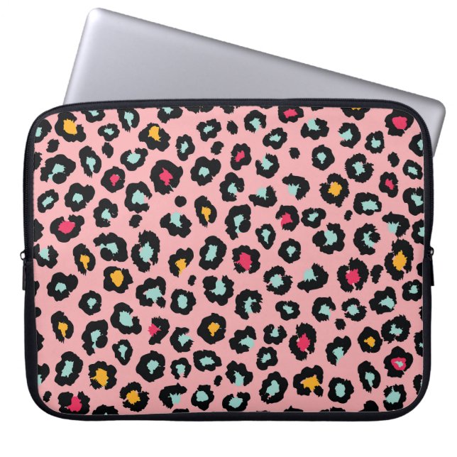Leopard Exotic: farbenfroher Nahtloser Spaß. Laptopschutzhülle (Vorderseite)