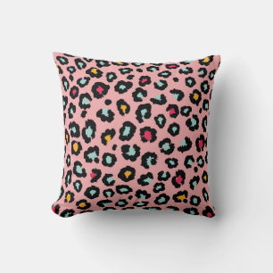 Leopard Exotisch: Farbige nahtlose Freude. Kissen