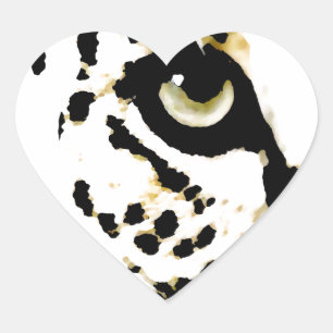 Leopard Eye Herz-Aufkleber