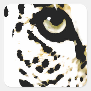 Leopard Eye Quadratischer Aufkleber