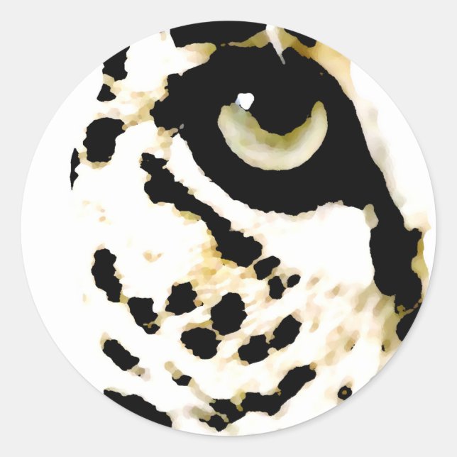 Leopard Eye Runder Aufkleber (Vorderseite)