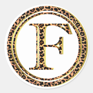 Leopard F Runder Aufkleber