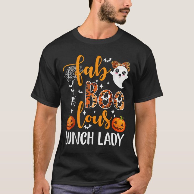 Leopard Fab Boo Lous Lunch Lady Matching Group Tee (Vorderseite)