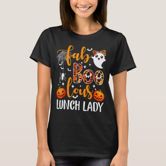 Leopard Fab Boo Lous Lunch Lady Matching Group Tee (Vorderseite)