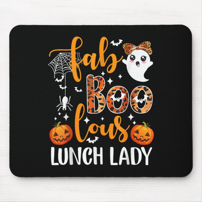 Leopard Fab Boo Lous Lunch Lady Matching Group Tee Mousepad (Vorne)