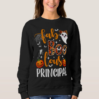 Leopard Faboolous Principal Spooky Principal Hallo Sweatshirt