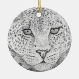 Leopard Face Keramik Ornament