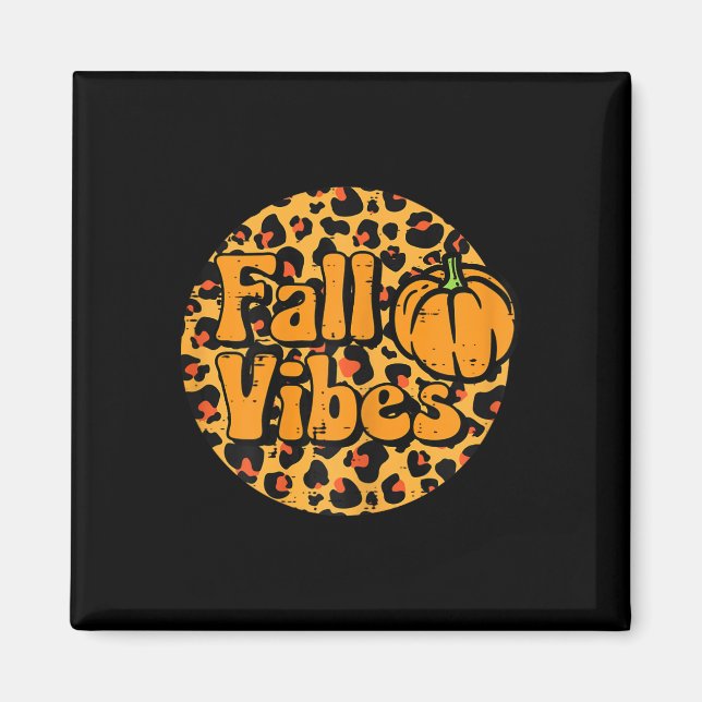 Leopard Fall Vibes Niedlicher Herbst Erntedank Fra Magnet (Vorne)