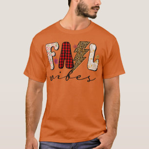 Leopard Fall Vibes Pumpkin Season Happy Fall Danke T-Shirt
