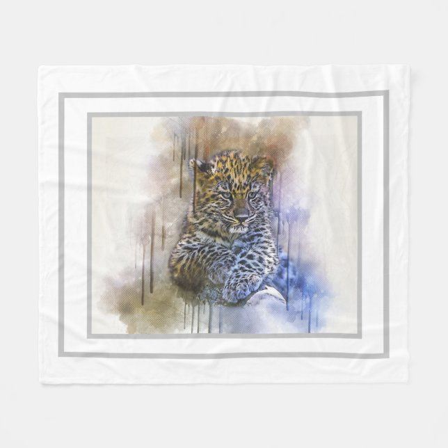 Leopard Fleecedecke (Vorderseite (Horizontal))