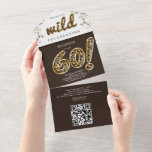 Leopard Foil Ballon 60. Geburtstag QR Code UAWG Al All In One Einladung<br><div class="desc">Leopard Foil Balloon Script Modern Birthday Design. Matching Produkte finden Sie in der Leopard Foil Balloon Adult Birthday Kollektion.</div>