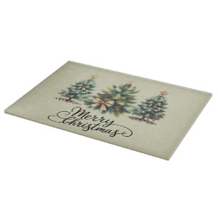 Leopard Frohe Weihnachten Baum Kokette Schleife Xm Schneidebrett