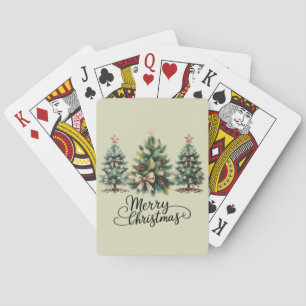 Leopard Frohe Weihnachten Baum Kokette Schleife Xm Spielkarten