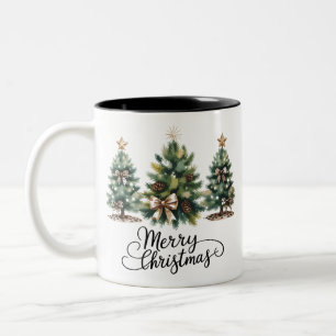 Leopard Frohe Weihnachten Baum Kokette Schleife Xm Zweifarbige Tasse
