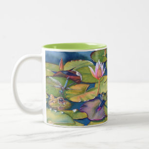 Leopard Frösche Lily Pads Wasserfarbener Wasserpar Zweifarbige Tasse