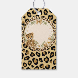 Leopard für Baby-Party Geschenkanhänger