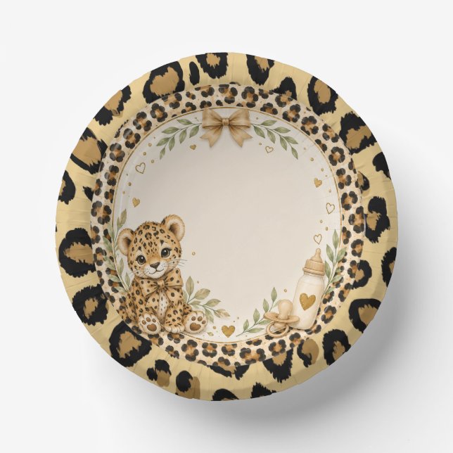 Leopard für Baby-Party Pappteller (Vorderseite)