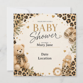 Leopard für Baby Shower Einladung
