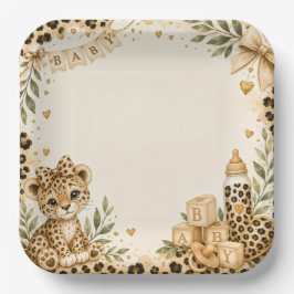 Leopard für Baby Shower Pappteller