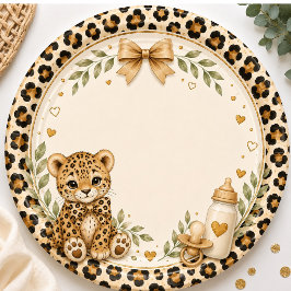 Leopard für Baby Shower Pappteller