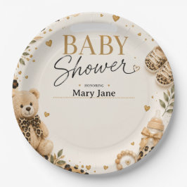 Leopard für Baby Shower Pappteller