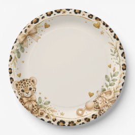 Leopard für Baby Shower Pappteller