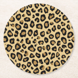 Leopard für Baby Shower Runder Pappuntersetzer