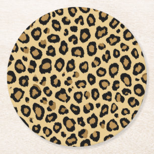 Leopard für Baby Shower Runder Pappuntersetzer