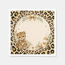 Leopard für Babyparty Serviette