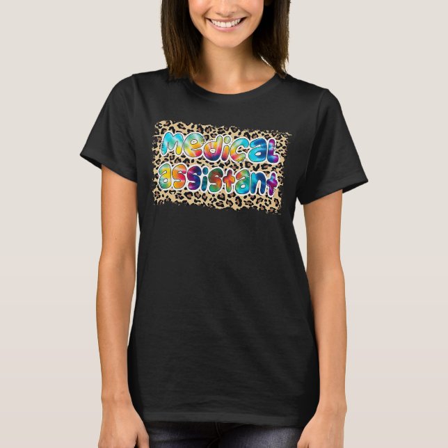 Leopard für medizinische Assistenzkraft Gefärbte K T-Shirt (Vorderseite)