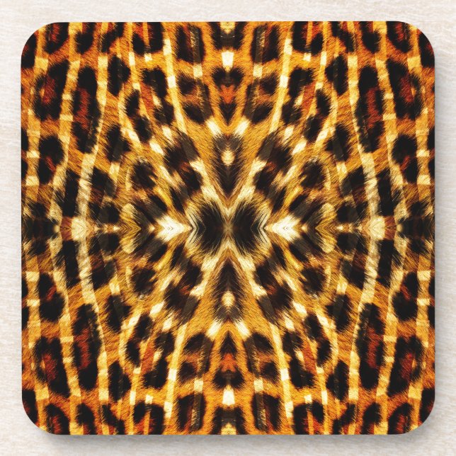 Leopard Fur Muster Getränkeuntersetzer (Vorderseite)