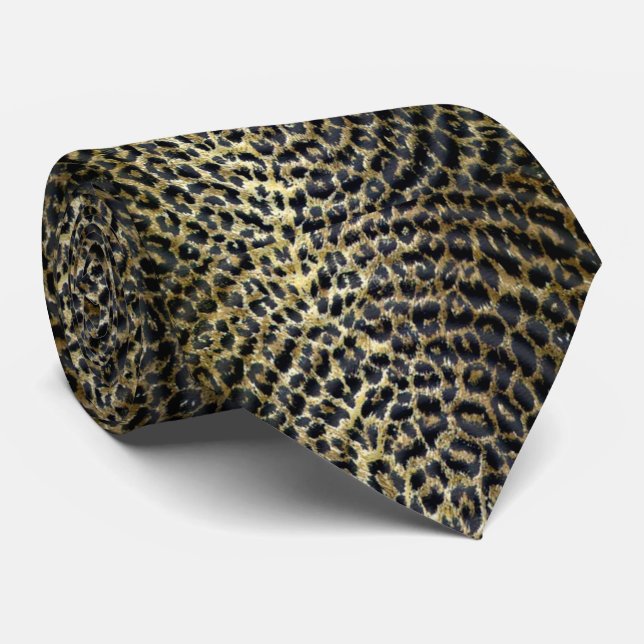 Leopard Fur, Neck Tie Krawatte (Gerollt)