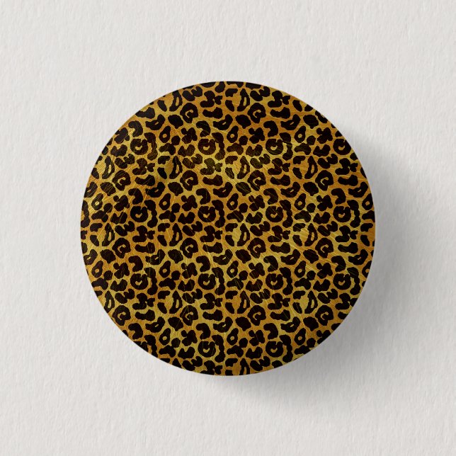 Leopard Fur Print Animal Muster Button (Vorderseite)