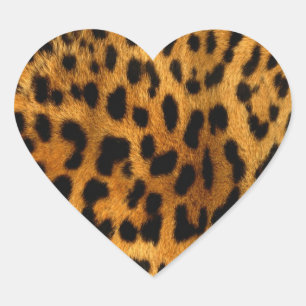 Leopard Fur Print Herz-Aufkleber