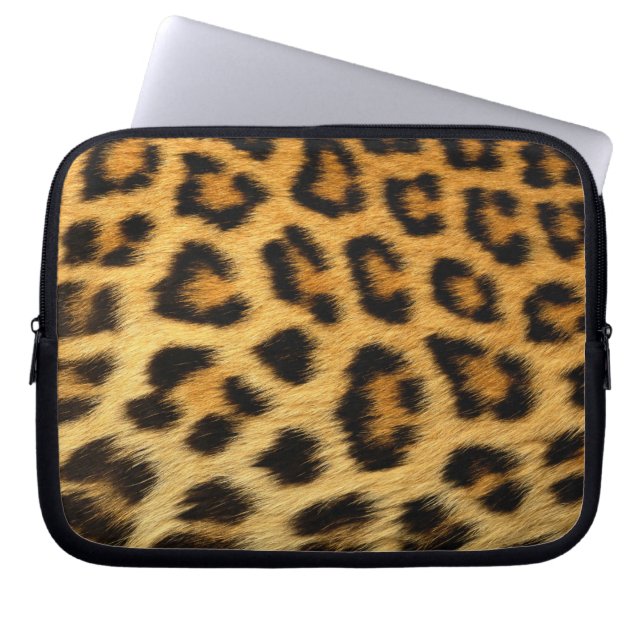 Leopard Fur Print Laptopschutzhülle (Vorderseite)