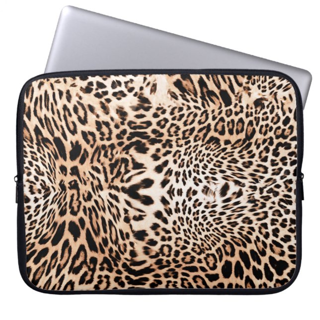 Leopard Fur Print Laptopschutzhülle (Vorderseite)