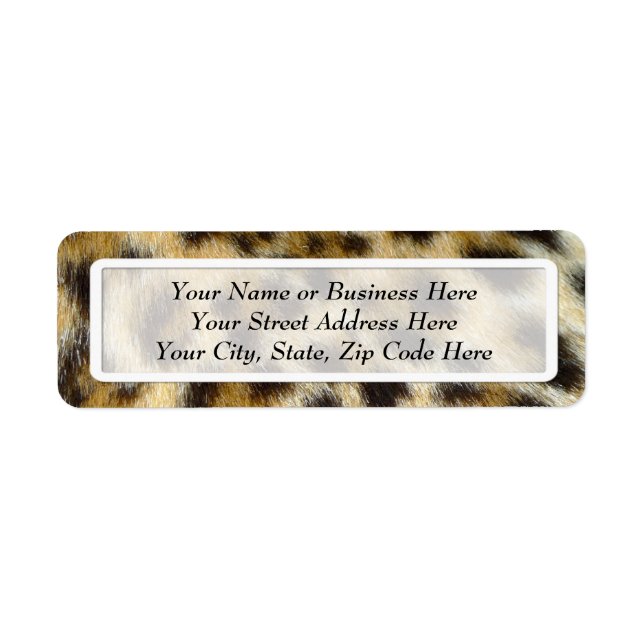 Leopard Fur Print Rücksendeadressen-Aufkleber (Vorne)