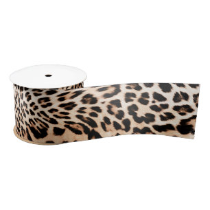 Leopard Fur Print Satinband