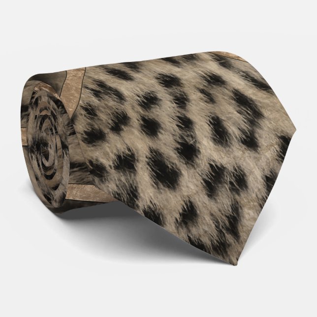 Leopard Fur Textur Geometrisches Muster Krawatte (Gerollt)