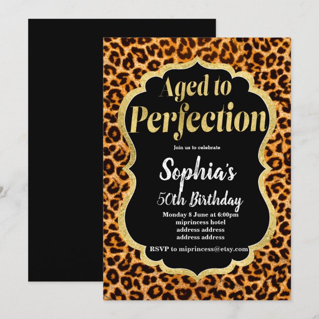 Leopard für Tiere bis zur Perfektion Einladung (Vorne/Hinten)