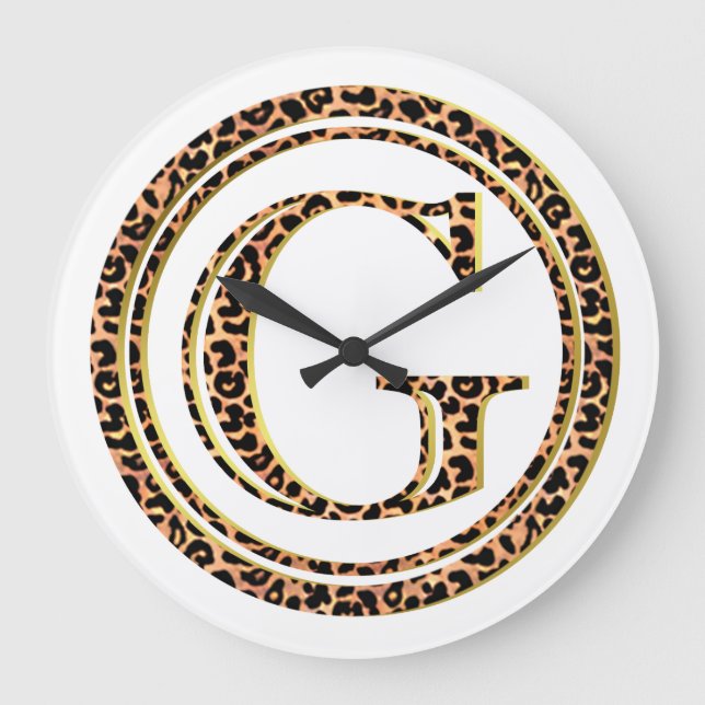 Leopard G Große Wanduhr (Vorderseite)