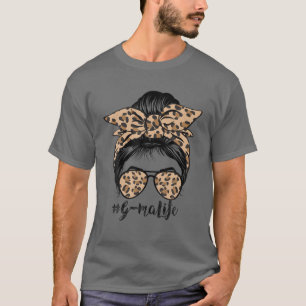 Leopard G-Ma Life Niedlich Messy Bun Girl Mother D T-Shirt