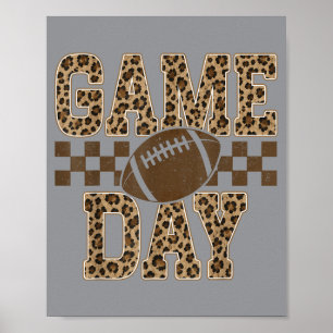 Leopard Game Day Football Touchdown Saison Männer Poster
