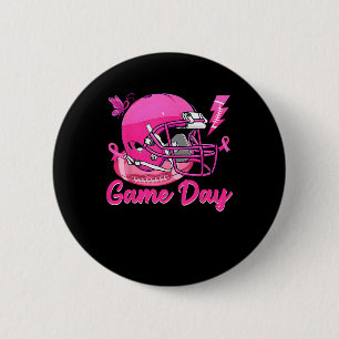 Leopard Game Day Pink American Footbyll Tackle Bre Button