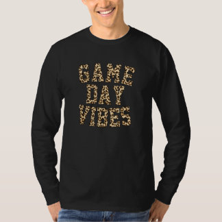 Leopard Game Day Vibes American Football Volleybal T-Shirt
